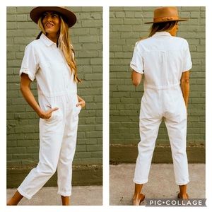 Roolee | White Denim Jumpsuit Coveralls